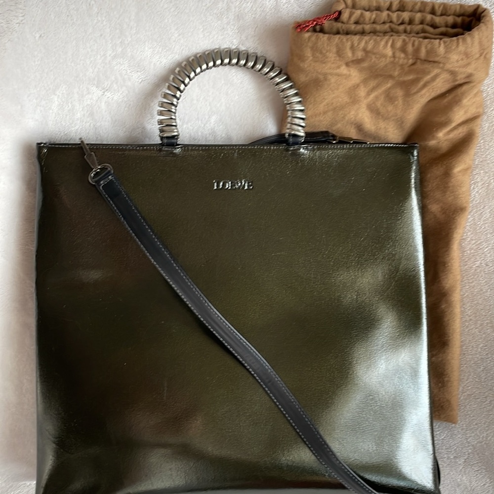 LOEWE 2way authentic with silver snake bone handle. Beautiful color. - Picture 5 of 16